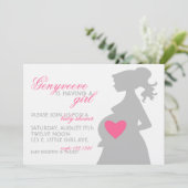 MOMMY's SHADOW Babydusche Einladung (Stehend Vorderseite)