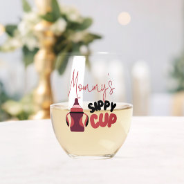 Mommy's Sippy Cup Funny Stemless Wein Glas