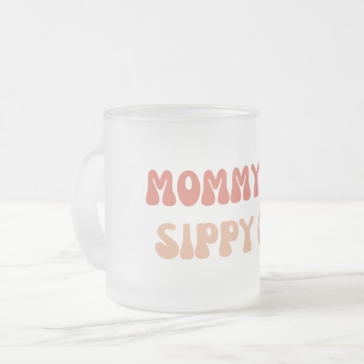 Mommy's Sippy Cup - Funny Wine Labels für Junge Mü Mattglastasse (Vorderseite Links)