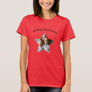 Mommy's Superstars Personalisierter Foto Text T-Shirt