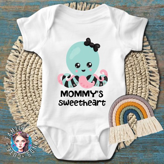 Mommy's Sweetheart Kawaii Octopus Baby Strampler