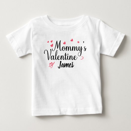 Mommy's Valentines, Personalisierter Name Baby T-shirt (Vorderseite)