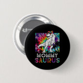 Mommysaurus Dinosaur Mutter Saurus Familie passend Button (Vorne & Hinten)