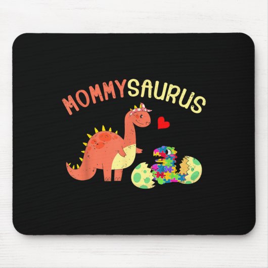 Mommysaurus-Puzzle-Dinosaur Dino Autismus-Bewussts Mousepad (Vorne)
