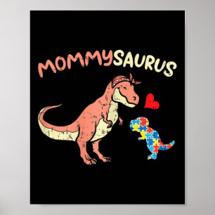 Mommysaurus Puzzle Dinosaurier Autismus Mama Poster