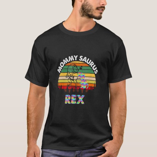 Mommysaurus T Rex Dinosaur Mutti Saurus Autismus A T-Shirt (Vorderseite)