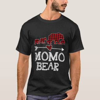 Momo Bear Christmas Pajama Red Kariert Buffalo Fam T-Shirt