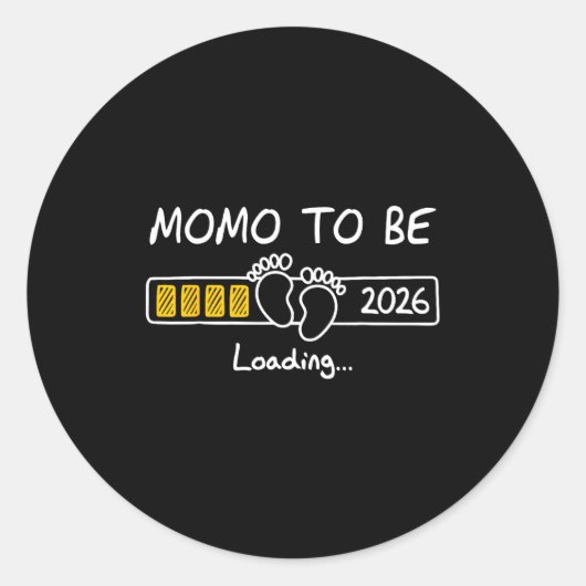 Momo To Be 2026 Loading Momo Est 2026 Runder Aufkleber (Vorderseite)