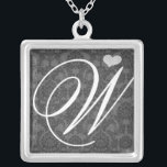 Momogram Silver Necklace Versilberte Kette<br><div class="desc">Keepake Necklaces Wählen Sie entweder Silver Plated Gold Finish oder Sterling Silver Unique Personalisiert Custom !st Christmas Gift Wedding Party Necklaces - um die Hintergrundfarbe zu ändern - klicken Sie auf Anpassen - wählen Sie das letzte Tool aus dem Drop-Down-Menü und wählen Sie aus einer der angezeigten Farben oder geben...</div>
