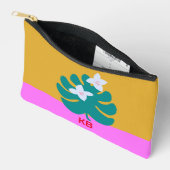 Momogramm moderne, farbige gelbe Blüte Zubehörtasche (Offen)