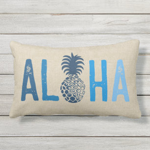 Momona Ananas Aloha Hawaiian Tropical Indigo Kissen Für Draußen