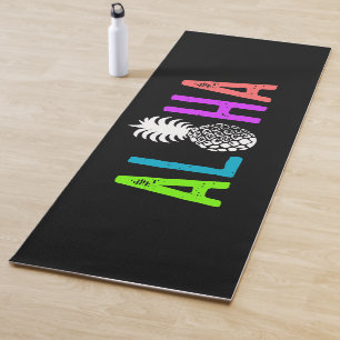 Momona Ananas Aloha Hawaiian Tropical - Schwarz  Yogamatte