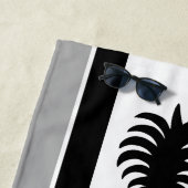 Momona Ananas Hawaiian Striped Tropical - Schwarz Strandtuch (Beispiel)