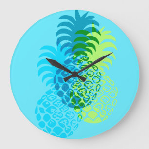 Momona Ananas Hawaiian Tropical Große Wanduhr
