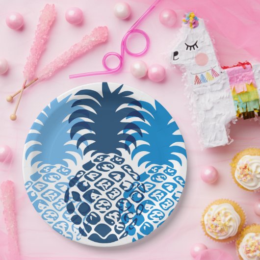 Momona Ananas-hawaiisches tropisches Pappteller (Party)