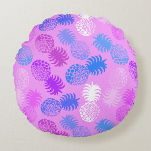 Momona Hawaiian Tropical Pineapse reversible Rundes Kissen