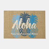 Momona Hawaiian Tropischer Ananas Aloha Fußmatte (Vorderseite)