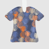 Momona Hawaiian Tropischer Ananas AlohaShirt-blau Ornament (Rückseite)