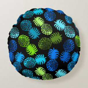 Momona Hawaiianischer Tropischer Ananas Reversibel Rundes Kissen