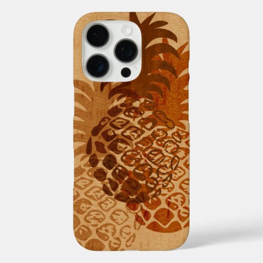 Momona Pineaple Hawaiian Tropical Imitats Holz Case-Mate iPhone Hülle (Rückseite)