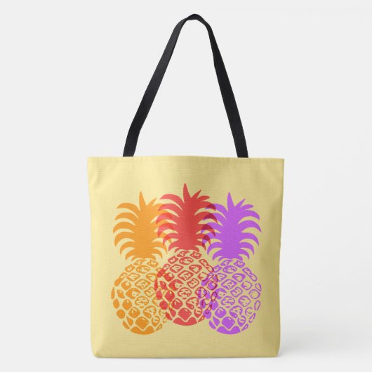 Momona Pineappel Tropical Trio Hawaiian Beach Bag Tasche (Vorderseite)