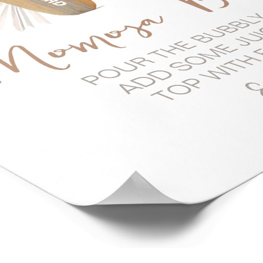 Momosa Bar Baby an Bord Baby Duschzeichen Poster (Ecke)