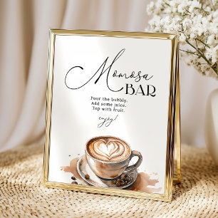 Momosa Bar Baby braut Kaffee Baby Shower Poster