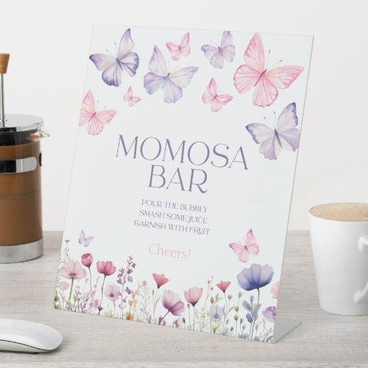 Momosa Bar Baby Dusche Schild Butterfly Flora (In Situ)