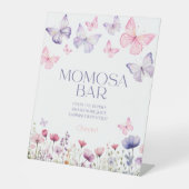 Momosa Bar Baby Dusche Schild Butterfly Flora (Vorderseite)
