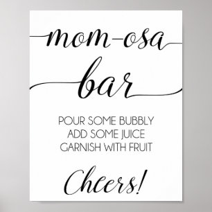 Momosa Bar Baby Shower Sign Poster
