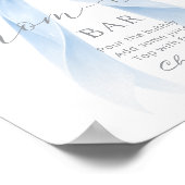 Momosa Bar Blue Bow Floral Bubbly Bar Poster (Ecke)