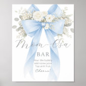 Momosa Bar Blue Bow Floral Bubbly Bar Poster (Vorne)