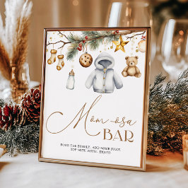 Momosa Bar Boho Weihnachtsferien Kinderdusche Poster