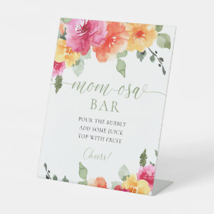 Momosa Bar bunt rosa-orangefarbene Erdnüsse Frühli Sockelschild