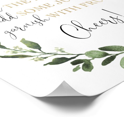 Momosa Bar Fall Kürbis Grüne Goldene Babydusche Poster (Ecke)