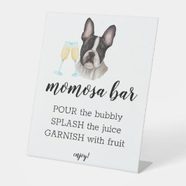 Momosa Bar French Bulldog Watercolor Babydusche Sockelschild