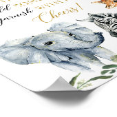 Momosa Bar gießen Sie das Babyduschzeichen "Bubbly Poster (Ecke)