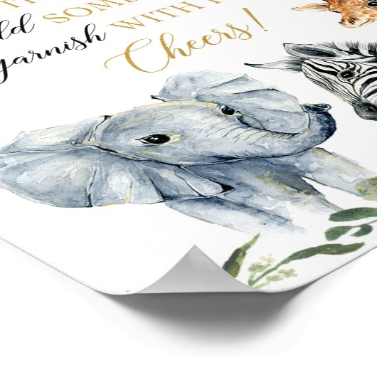 Momosa Bar gießen Sie das Babyduschzeichen "Bubbly Poster (Ecke)