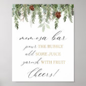 Momosa Bar gießen Sie das Babyduschzeichen Poster (Vorne)