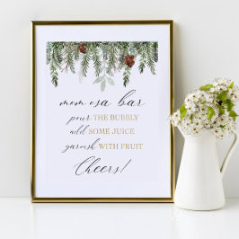 Momosa Bar gießen Sie das Babyduschzeichen Poster