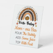 Momosa Bar Hello Baby Girl Pumpkin Baby Shower Sockelschild (Vorderseite)