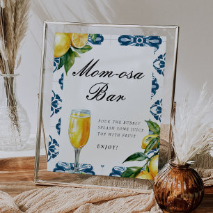 Momosa Bar Lemon Positano Babydusche Zeichen Poster