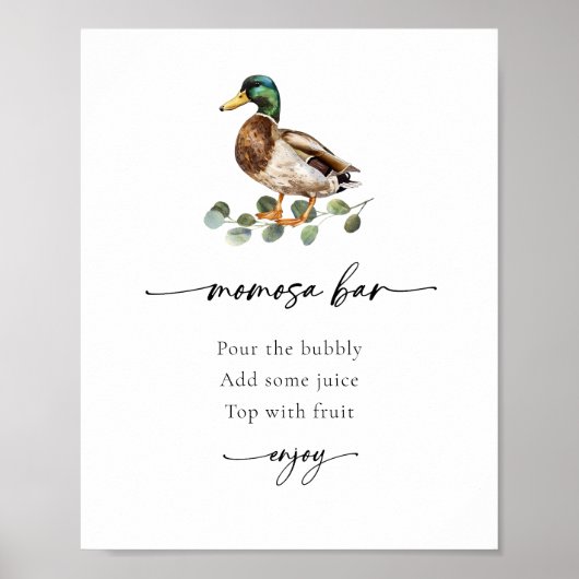 Momosa Bar Mallard Duck Babydusche Poster (Vorne)