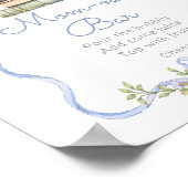 Momosa Bar Neues Kapitel Blauer Bogen Babydusche Poster (Ecke)