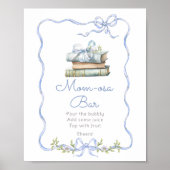 Momosa Bar Neues Kapitel Blauer Bogen Babydusche Poster (Vorne)