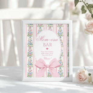 Momosa Bar Pink Bow Liebe Shack Baby Poster