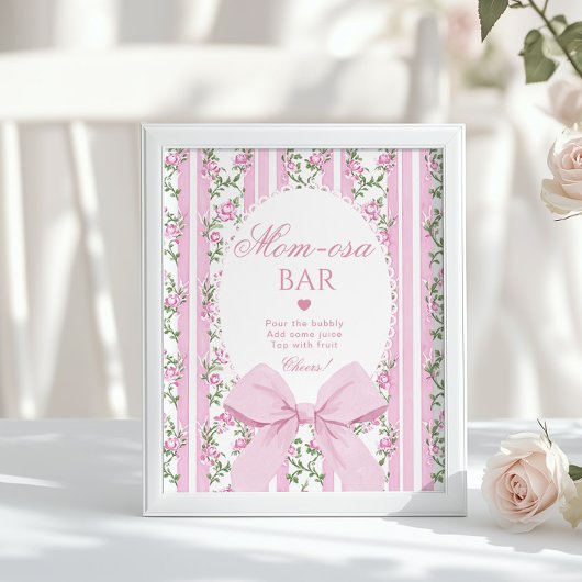 Momosa bar Pink Bow Love Shack Baby Poster
