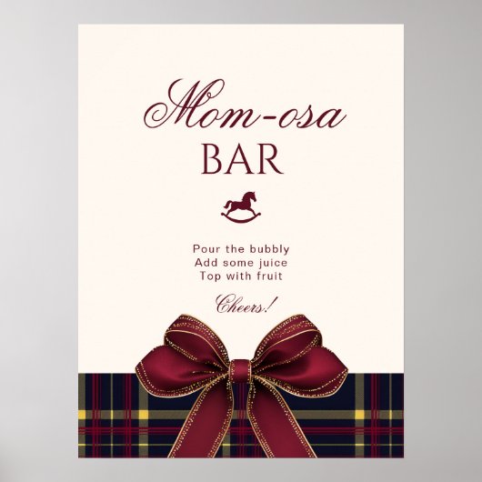 Momosa bar Red Bow Rocking Horse Plaid Poster (Vorne)