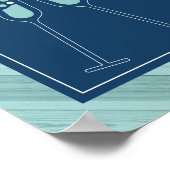 Momosa Bar Sign, Blue und Aqua Poster (Ecke)