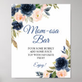 Momosa Bar Sign für Navy Blue & Blush Poster (Vorne)